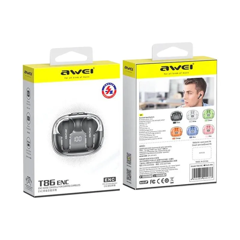 AWEI T86 ENC GAMING WIRELESS EARBUDS