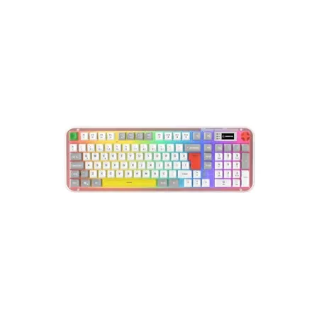 RAMPAGE Reflect 99 Beyaz Gri Sessiz RGB Membrane Kablolu Gaming Oyuncu Klavyesi