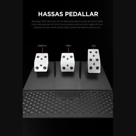 RAMPAGE V902 GAMING OYUNCU PEDAL/VİTES/DIREKSIYON SETI PC UYUMLU